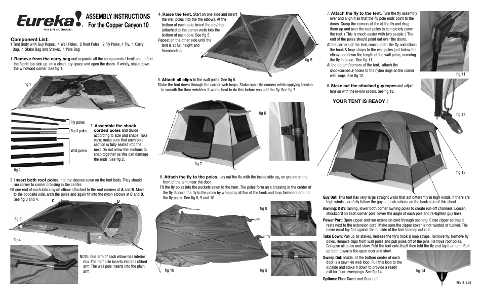 Eureka Copper Canyon 10 User Manual | 2 pages