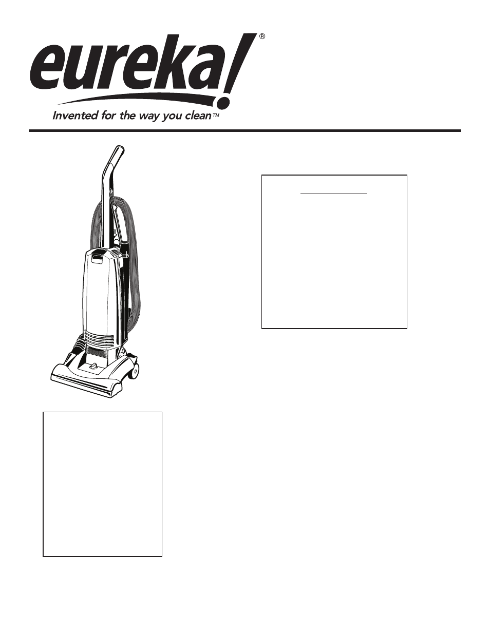 Eureka 2900 Series User Manual | 11 pages