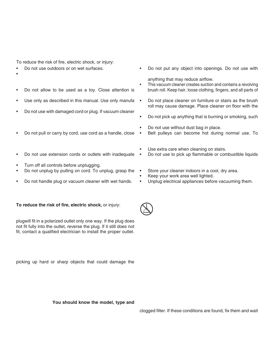 Important safeguards, Warning save these instructions, General information | Service information, Thermal cut off | Eureka 2900 Series User Manual | Page 2 / 11