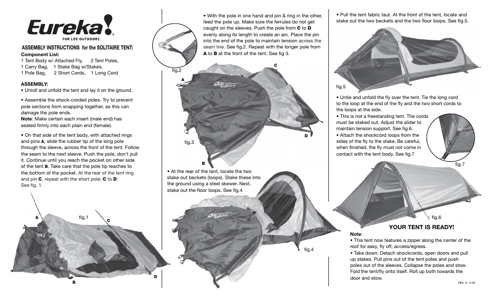 Eureka Solitaire User Manual | 2 pages