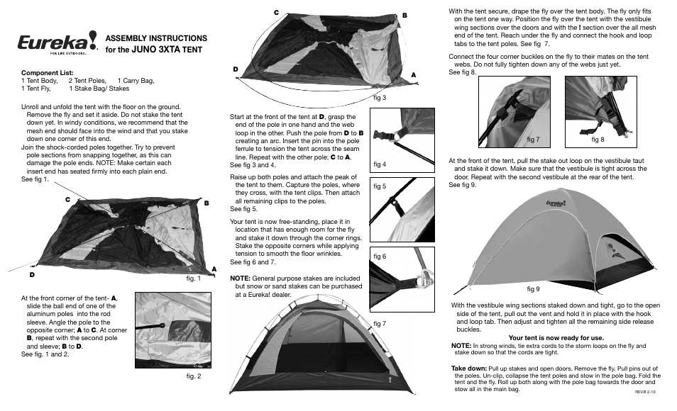 Eureka JUNO 3XTA User Manual | 2 pages