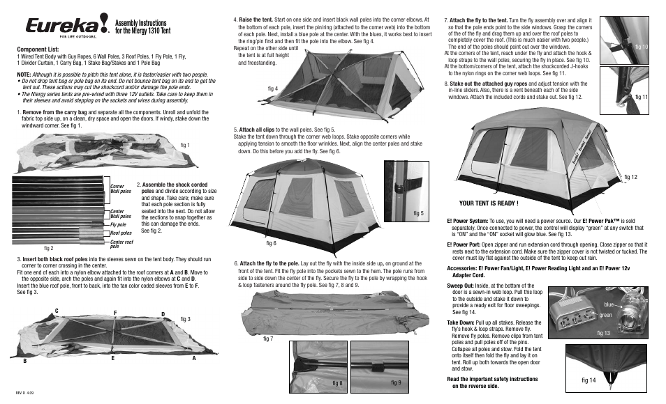 Eureka N!ergy 1310 User Manual | 2 pages