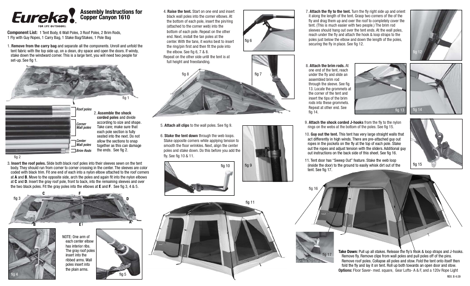 Eureka Copper Canyon 1610 User Manual | 2 pages