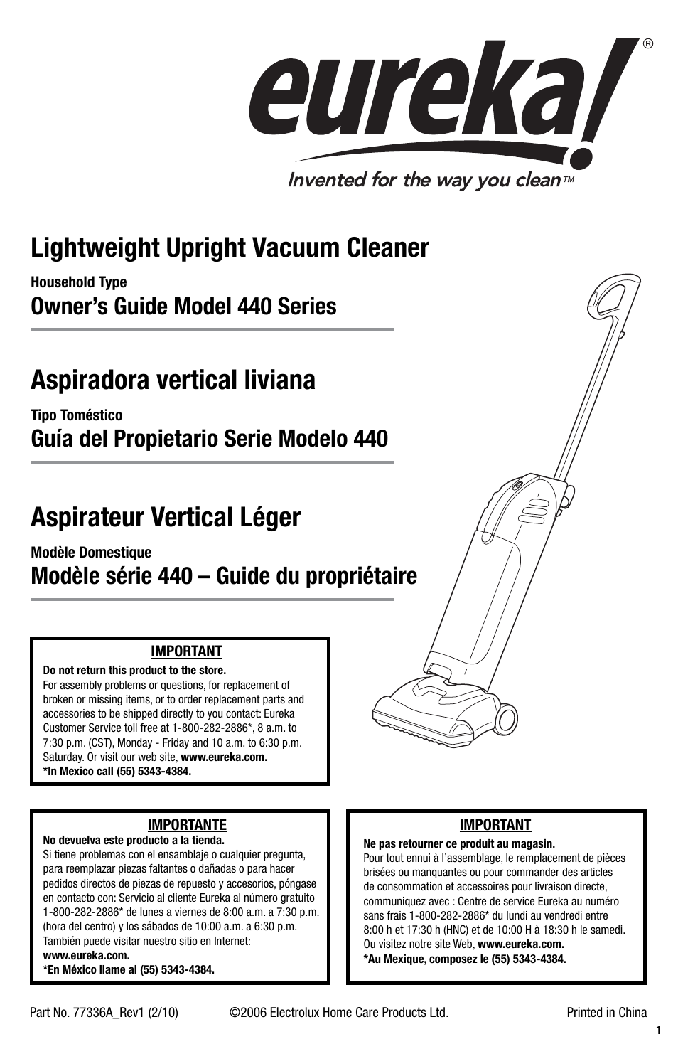 Eureka Series 440 User Manual | 19 pages