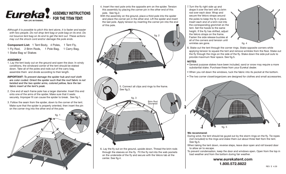 Eureka Titan User Manual | 2 pages