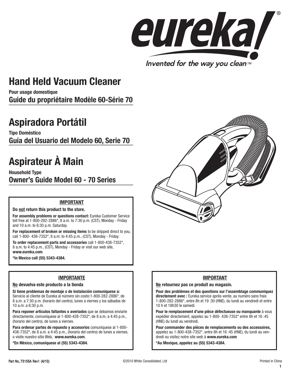 Eureka 60 Série User Manual | 12 pages