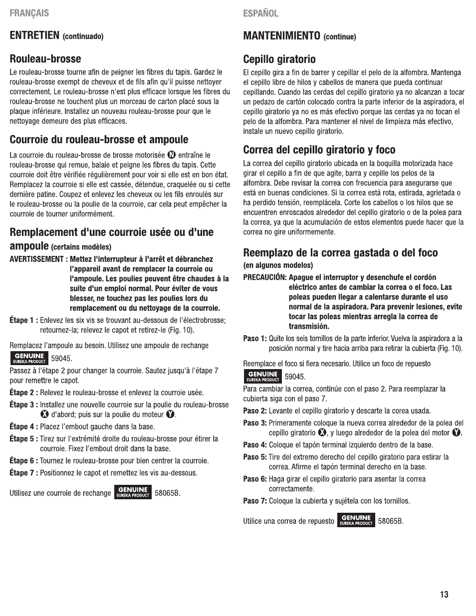 Eureka 950 Serias User Manual | Page 13 / 20