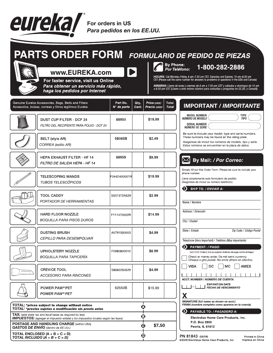 Eureka 950 Serias User Manual | Page 20 / 20