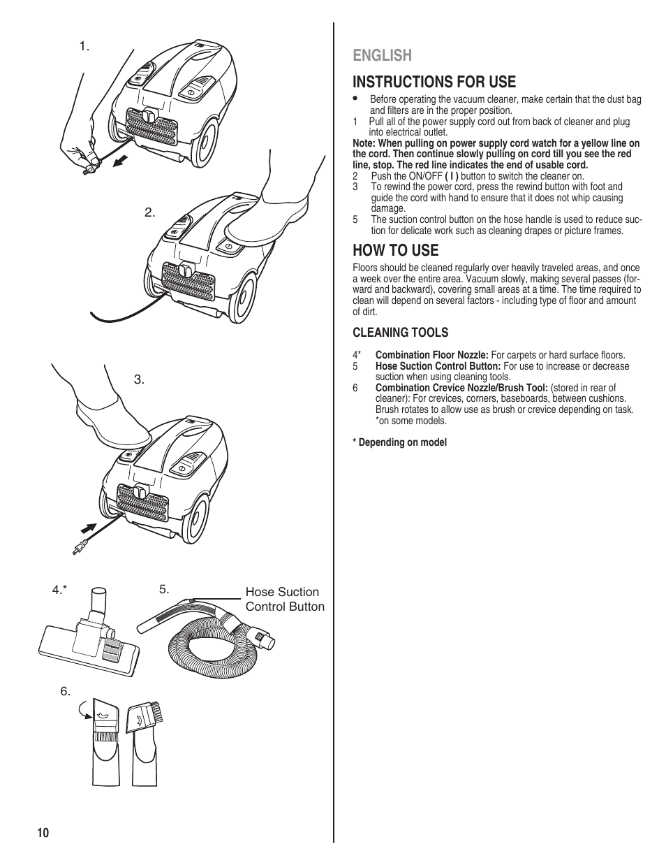 English instructions for use, How to use | Eureka 980 serias User Manual | Page 10 / 16