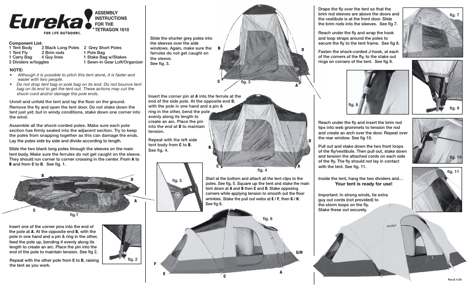 Eureka Tetragon 1610 User Manual | 2 pages