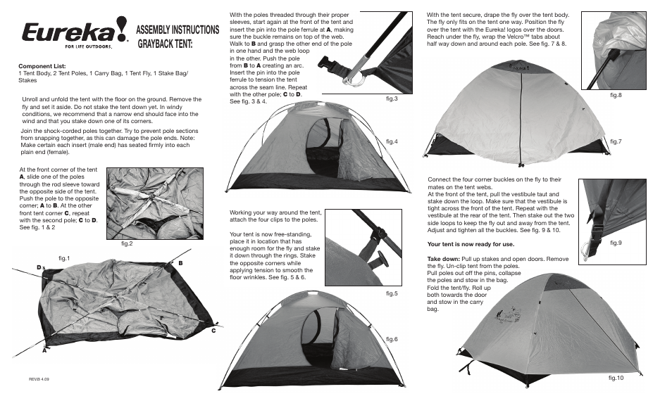 Eureka Grayback User Manual | 2 pages