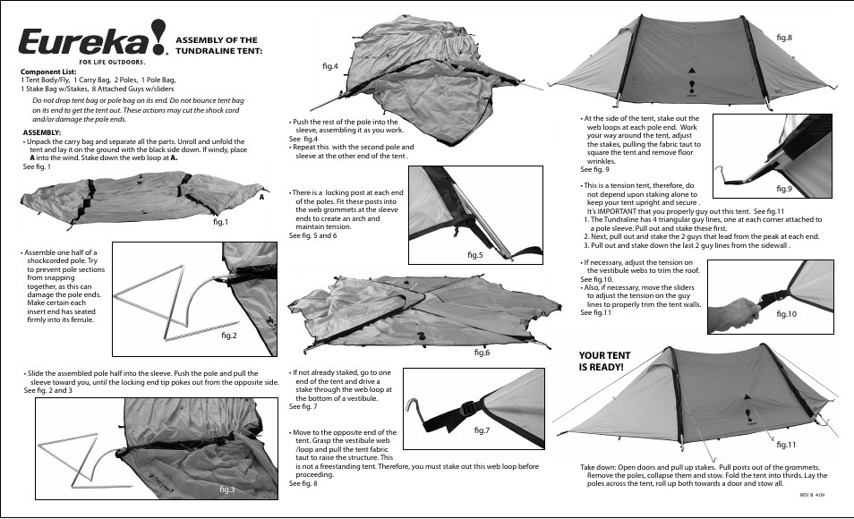 Eureka Tundraline User Manual | 2 pages