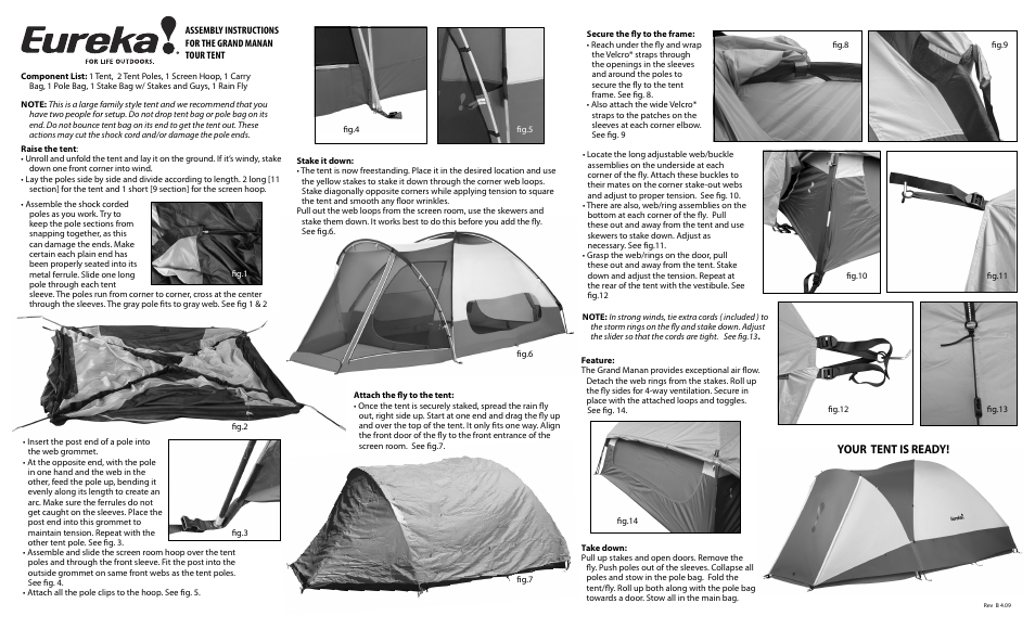 Eureka Grand Manan Tour User Manual | 2 pages