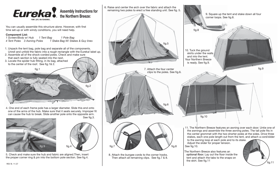 Eureka Northern Breeze User Manual | 2 pages