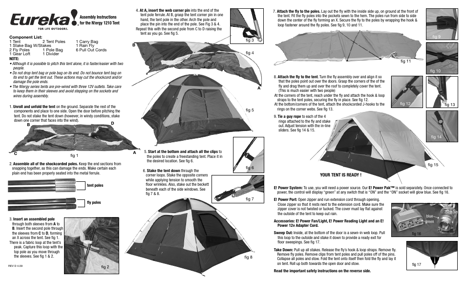 Eureka N!ergy 1210 User Manual | 2 pages