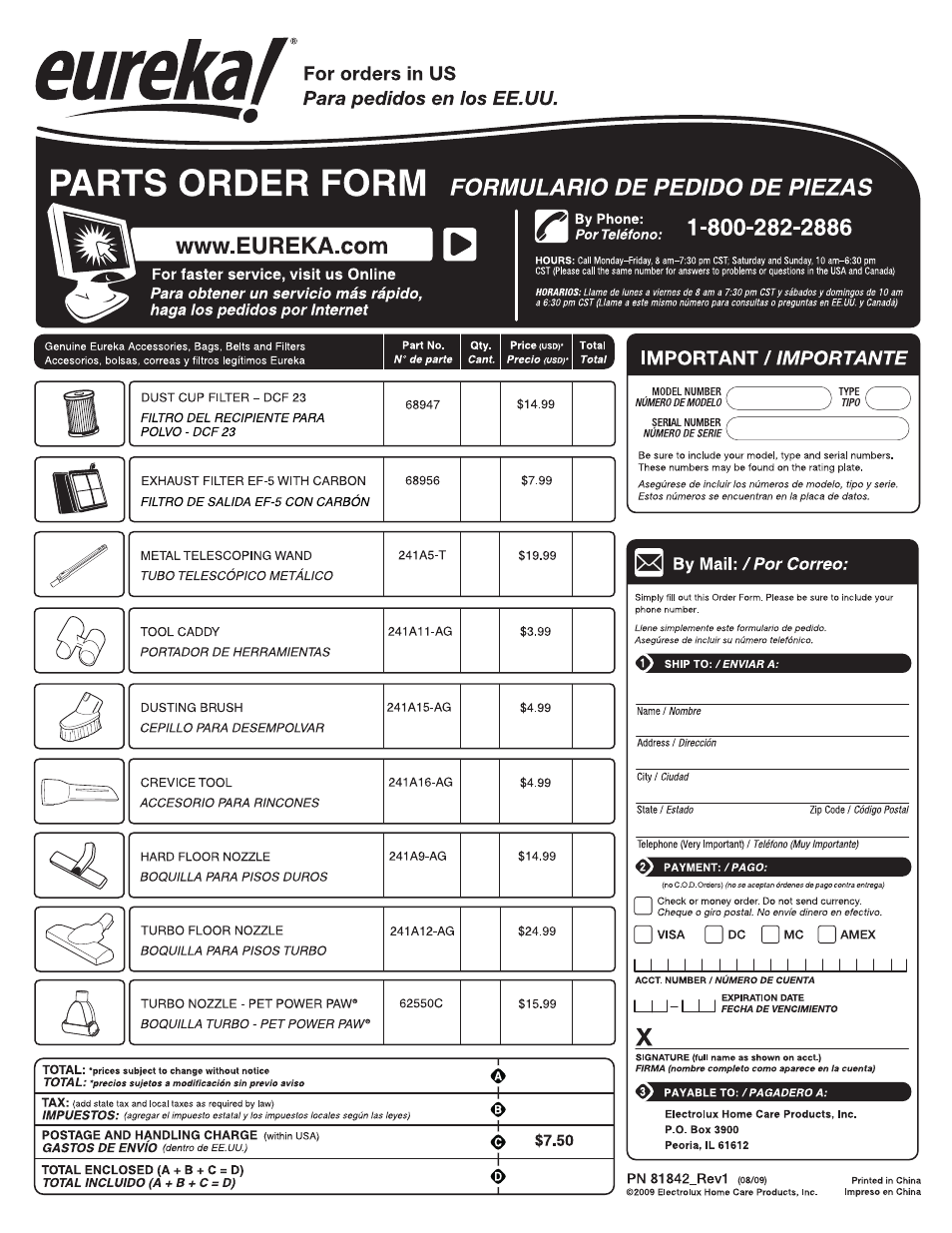 Eureka serias 940 User Manual | Page 18 / 18