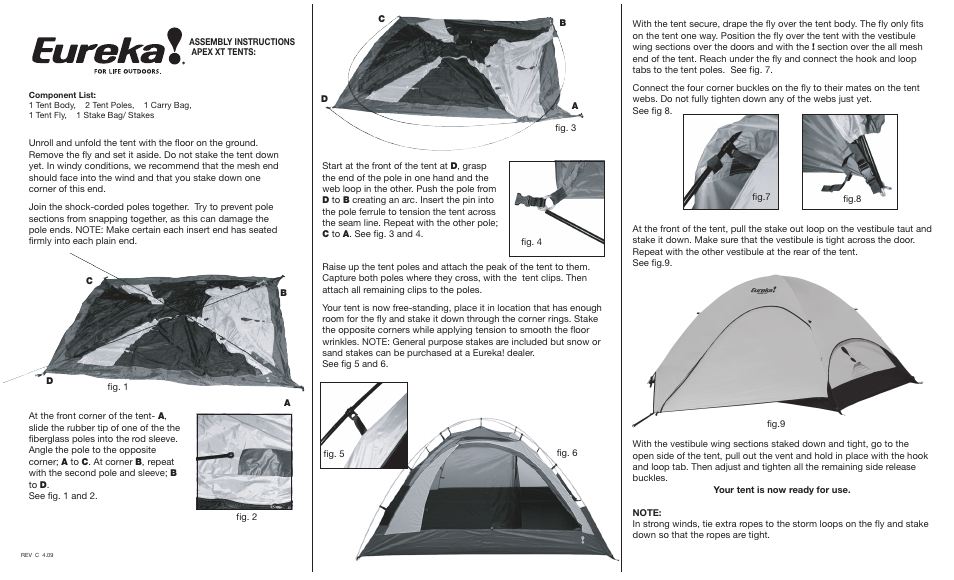 Eureka Apex XT User Manual | 2 pages