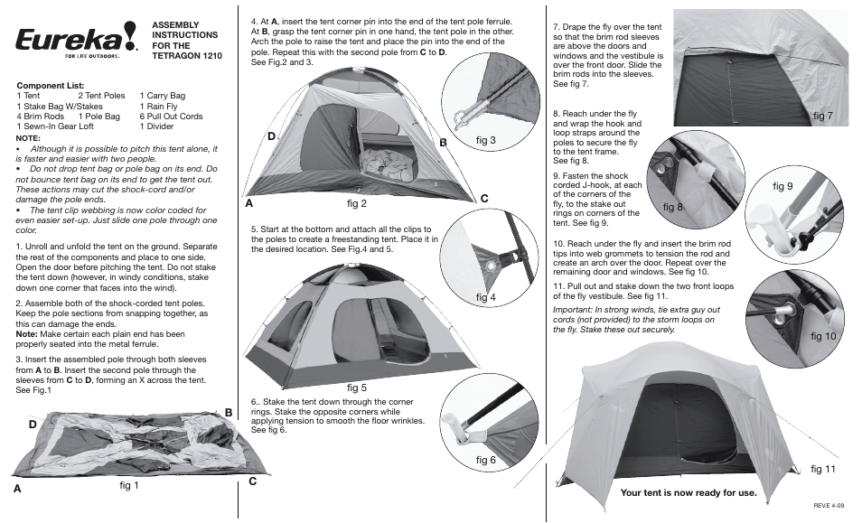 Eureka Tetragon 1210 User Manual | 2 pages