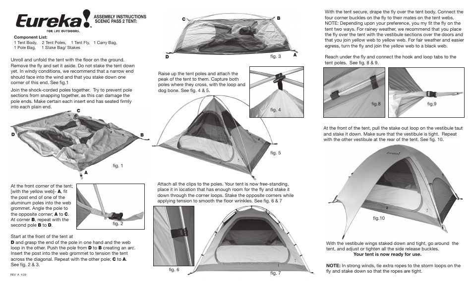 Eureka Scenic Pass 2 User Manual | 2 pages