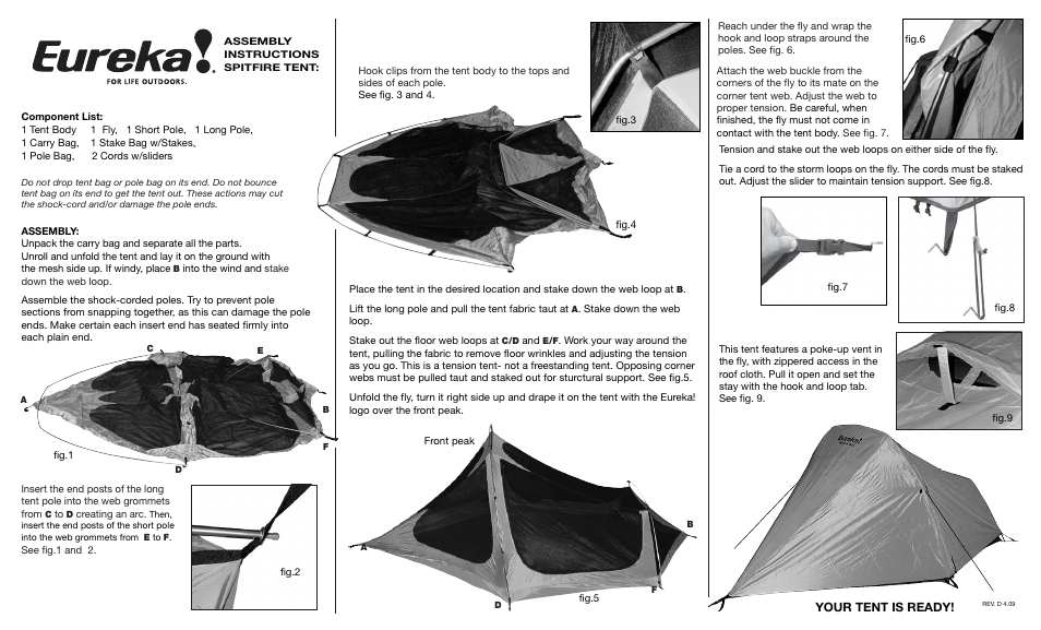 Eureka Spitfire User Manual | 2 pages