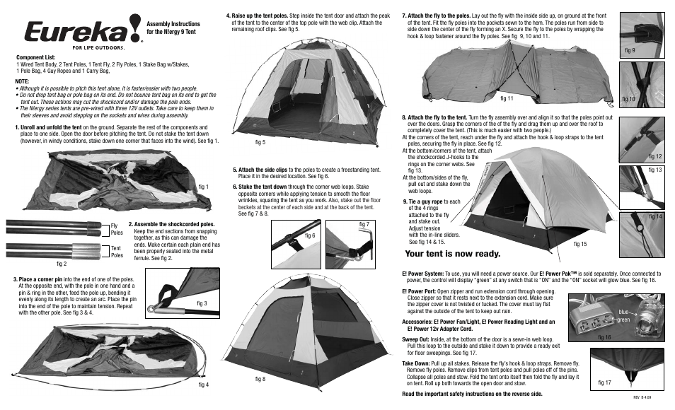 Eureka N!ergy 9 User Manual | 2 pages