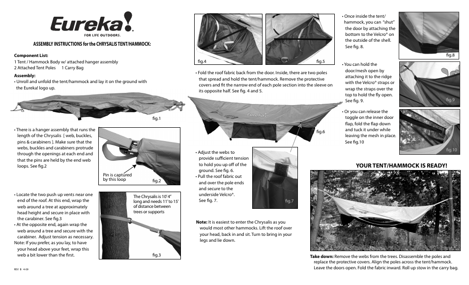 Eureka Chrysalis User Manual | 2 pages