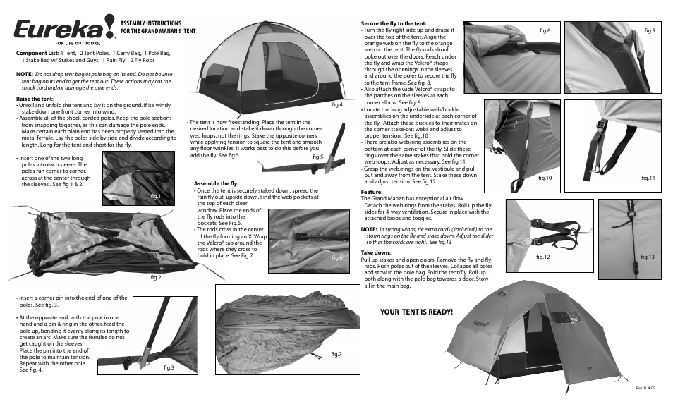 Eureka Grand Manan 9 User Manual | 2 pages