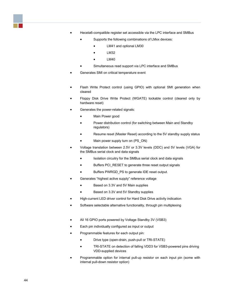 2 glue functions, 3 general-purpose i/o (gpio) ports | Endura RADISYS KP915GV User Manual | Page 44 / 125