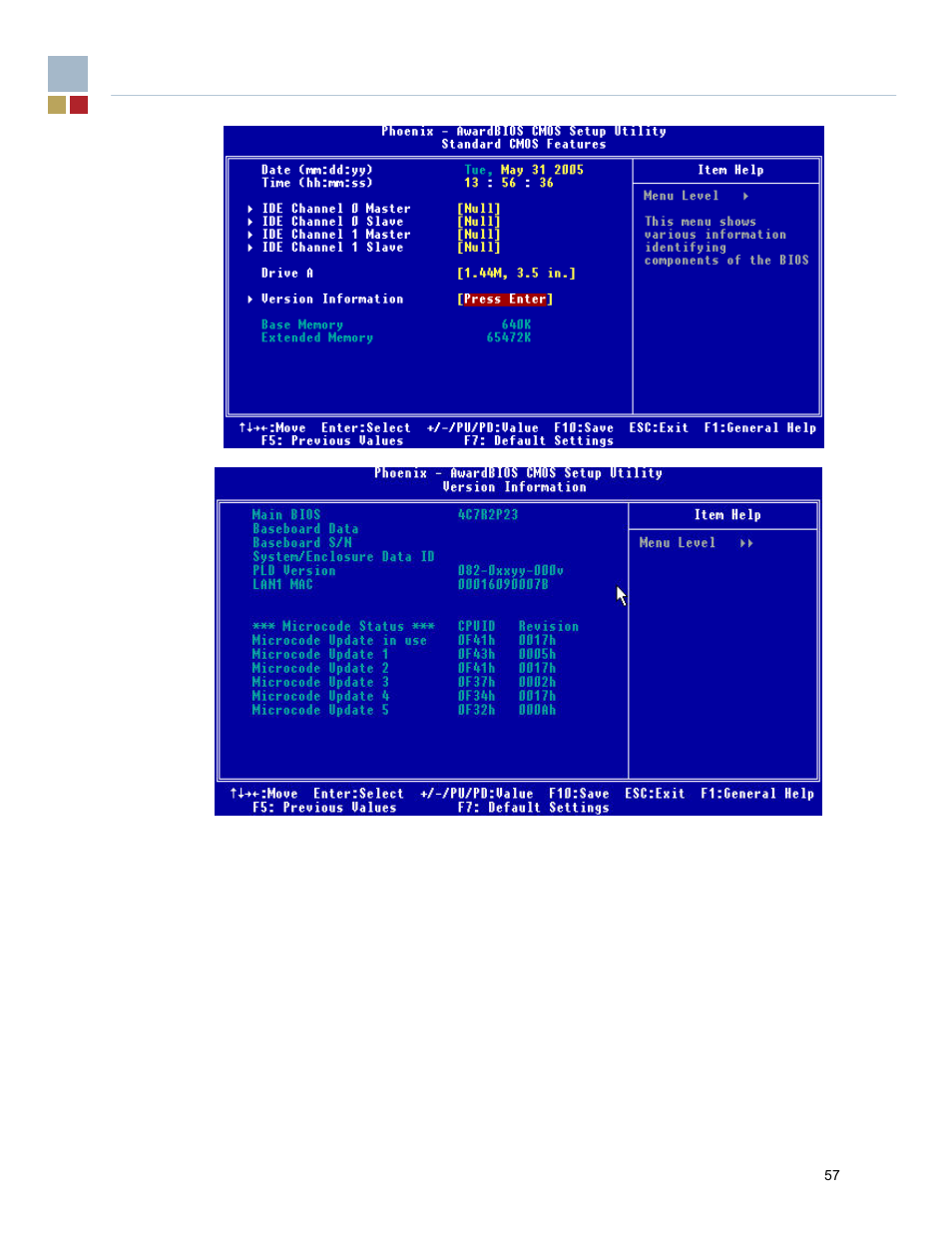 2 advanced bios features | Endura RADISYS KP915GV User Manual | Page 57 / 125