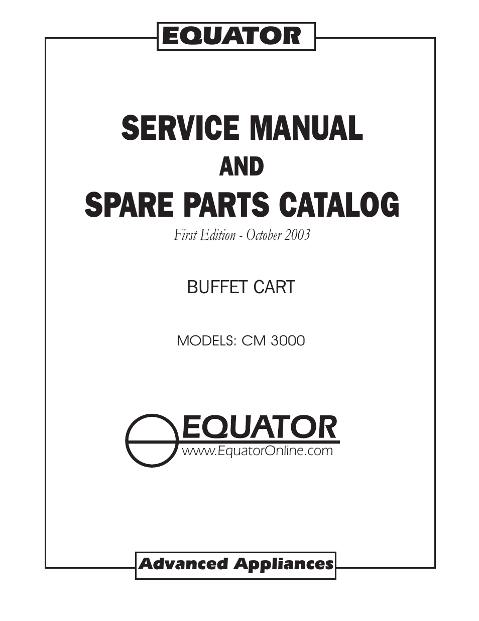 Equator CM 3000 User Manual | 9 pages