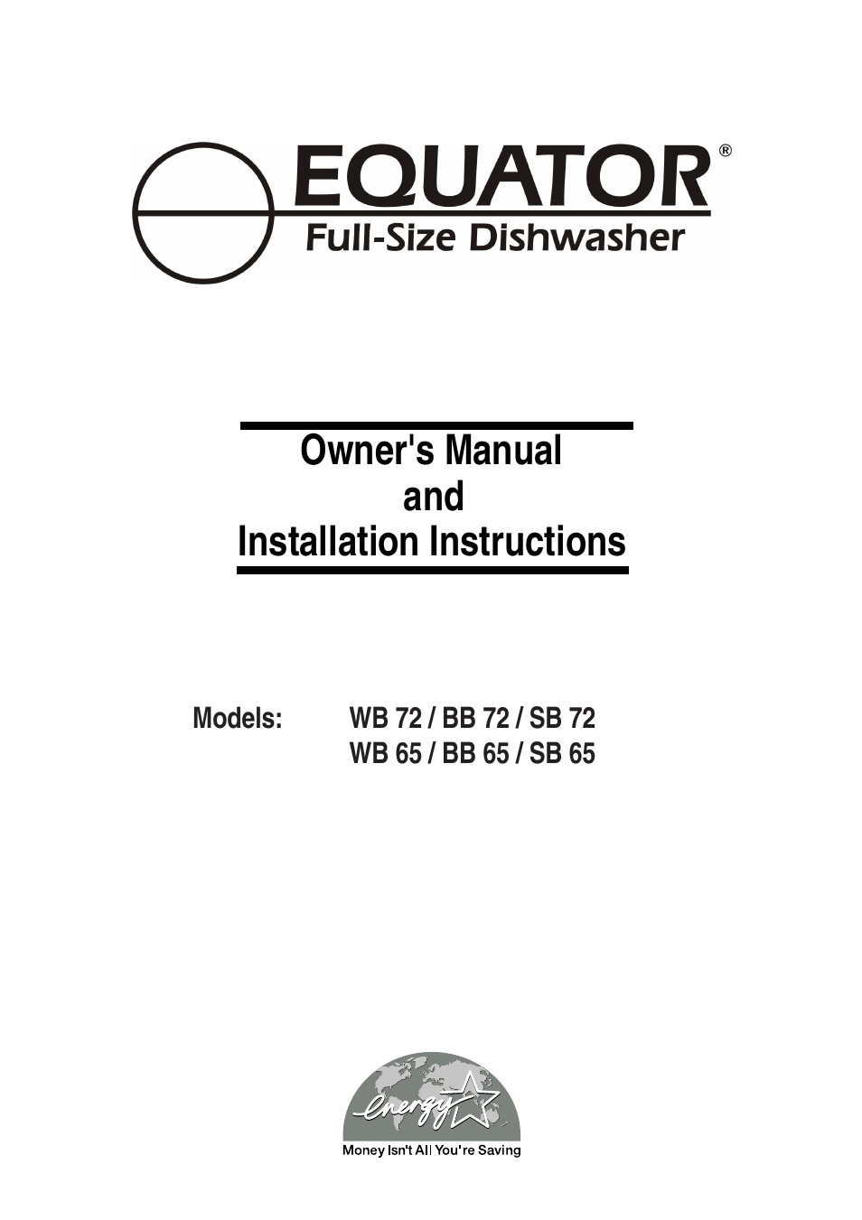 Equator WB 65 User Manual | 23 pages