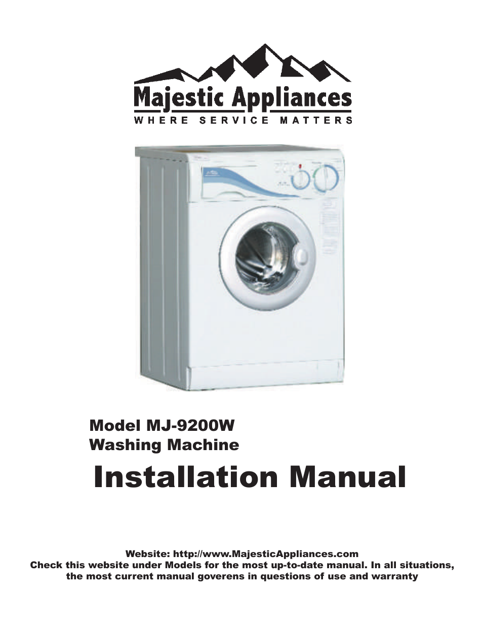 Equator MJ9200W User Manual | 6 pages