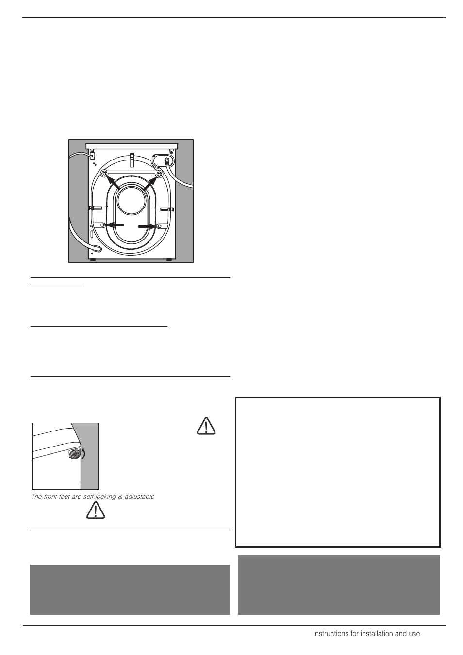 When the new washer-dryer arrives, Installation, Wwarning arning arning arning arning | Electrical requirements, Warning, Grounding instructions | Equator EZ 1612 V User Manual | Page 7 / 20