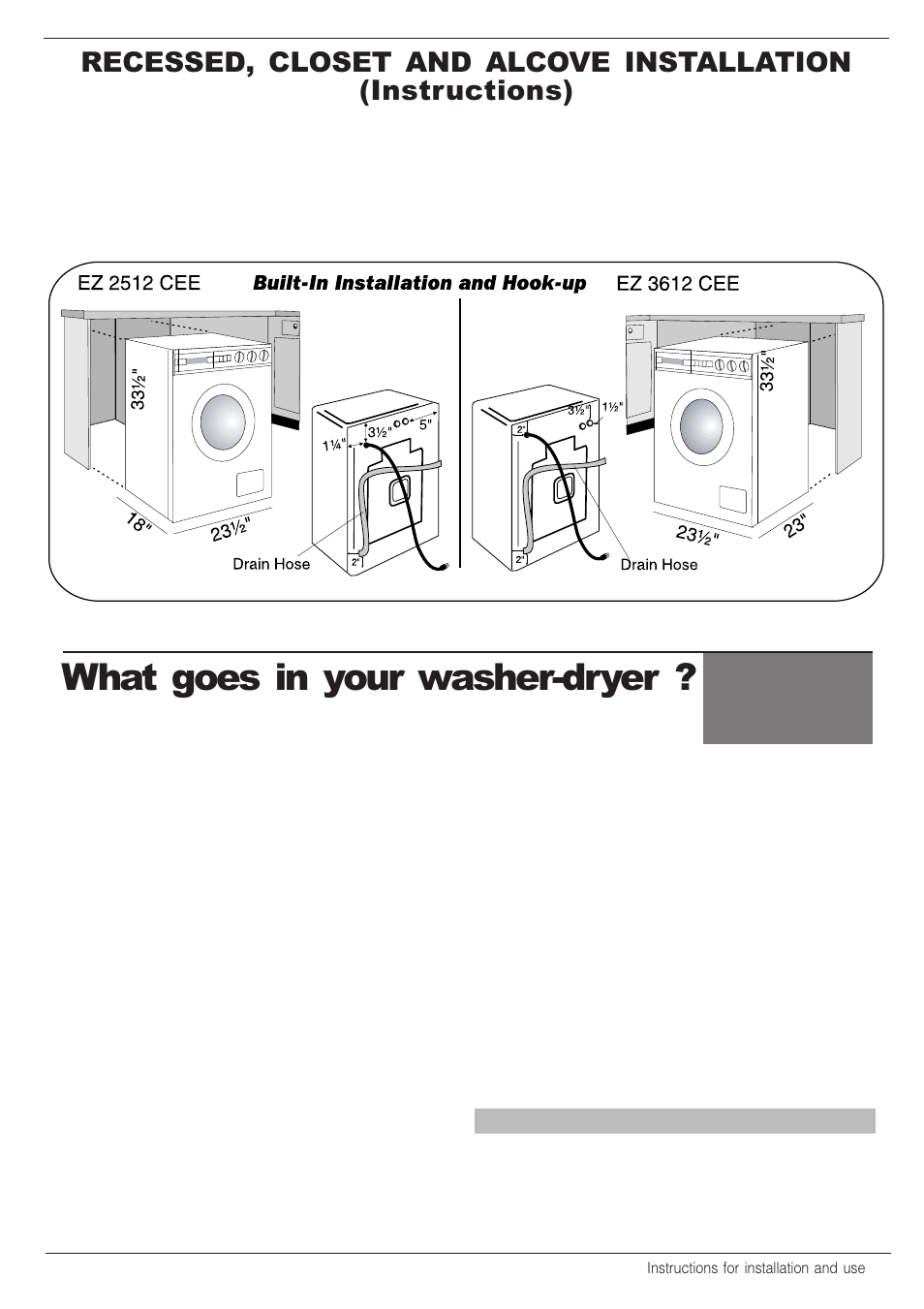 What goes in your washer-dryer | Equator EZ 1612 V User Manual | Page 9 / 20