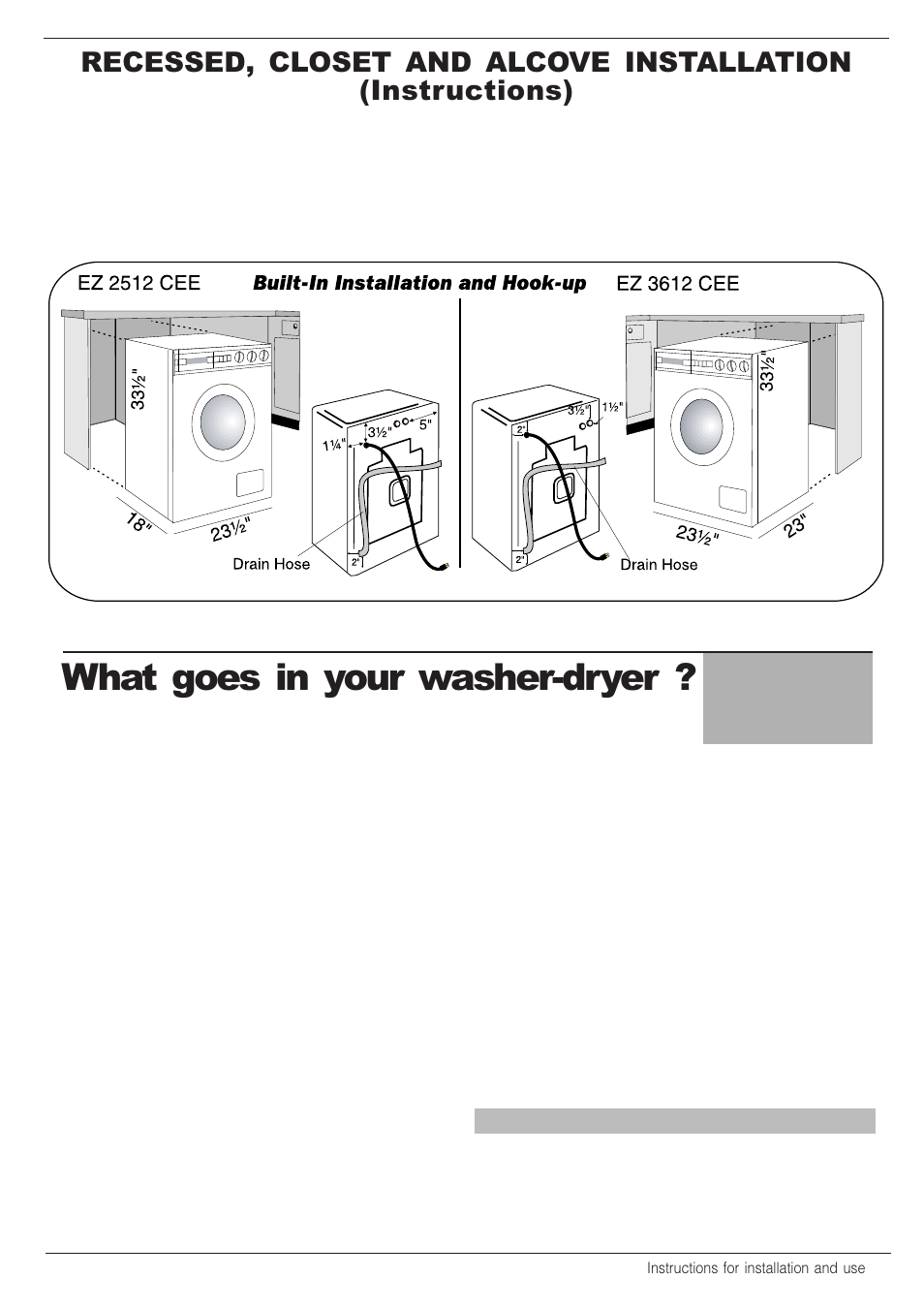 What goes in your washer-dryer | Equator EZ 2512 CEE User Manual | Page 9 / 20