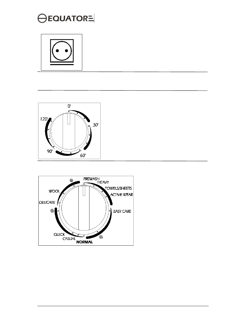 D ½ heat button, E power indicator light, F dryer knob | F washer knob | Equator EZ 1720 V User Manual | Page 14 / 23