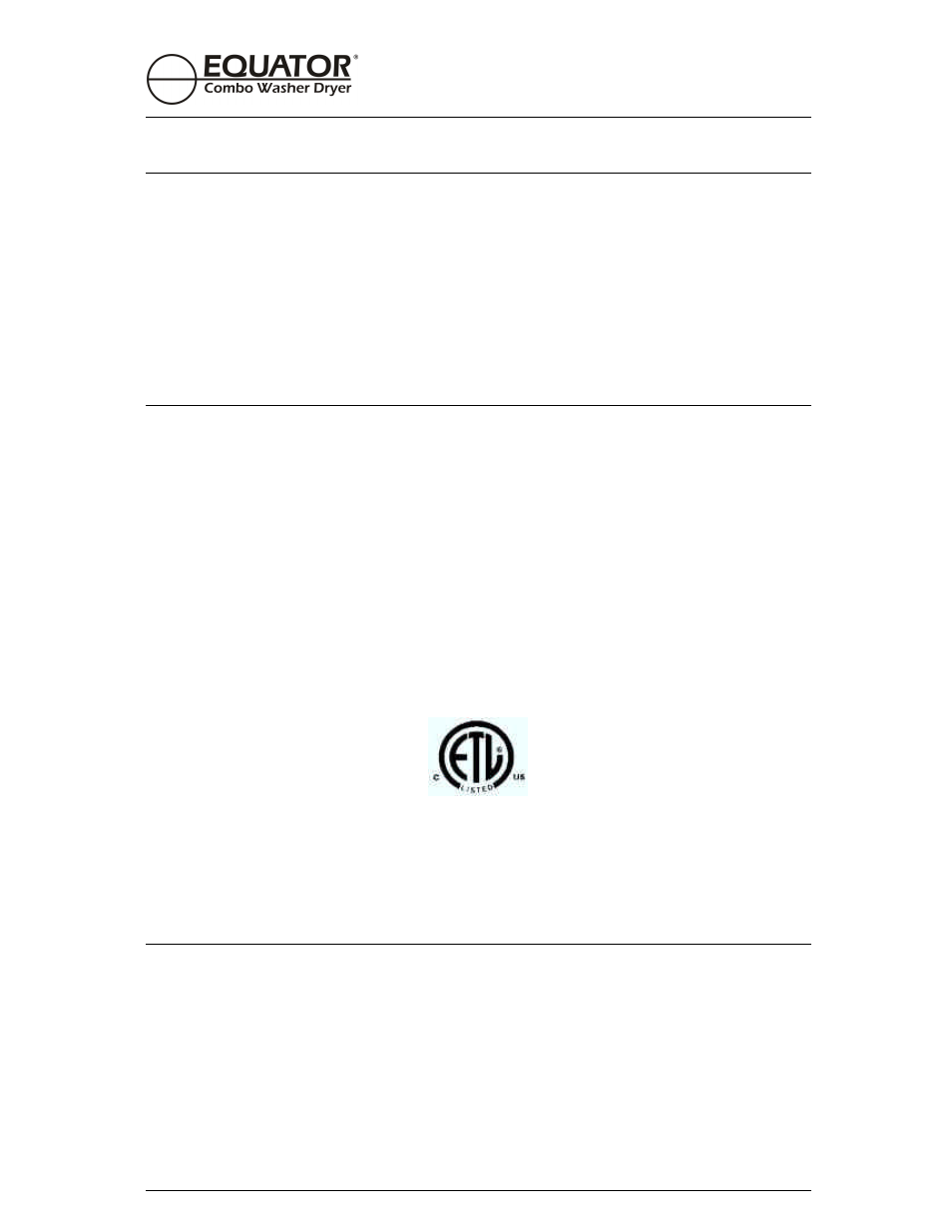 Warranty service, General, Equator contacts | Equator EZ 1720 User Manual | Page 4 / 23