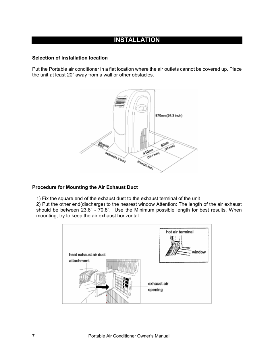 Installation | Equator PAC 10 User Manual | Page 8 / 20
