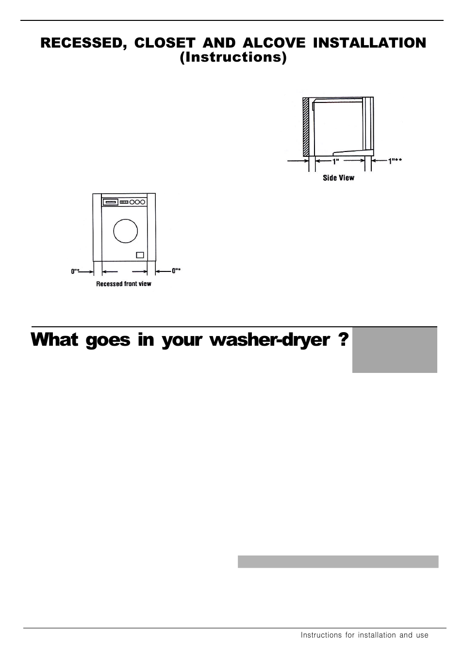 What goes in your washer-dryer | Equator 3612 User Manual | Page 9 / 22