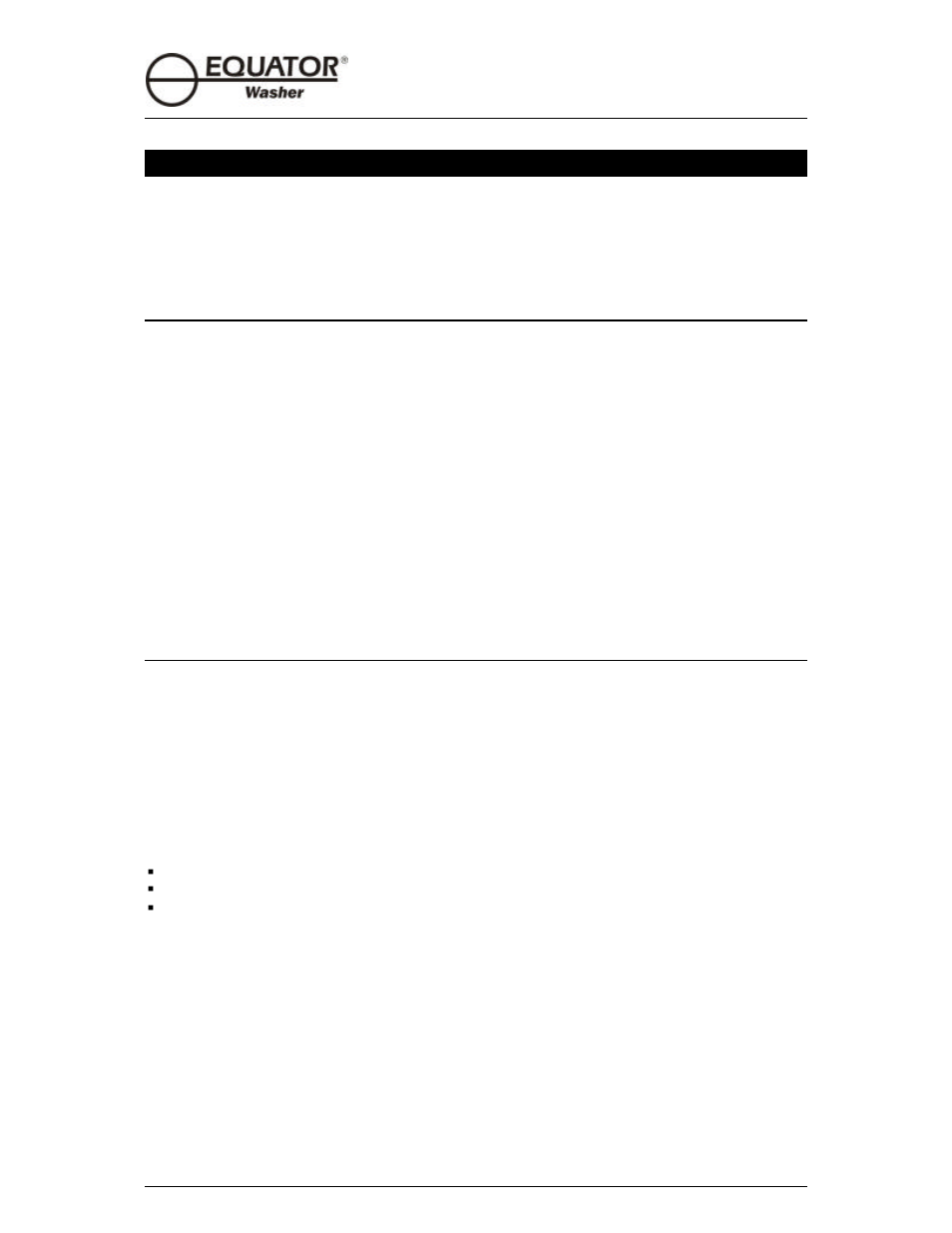 Warranty information | Equator EW510 User Manual | Page 3 / 22