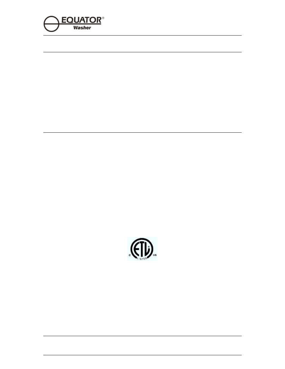Warranty service, General, Equator contact numbers | Equator EW510 User Manual | Page 4 / 22