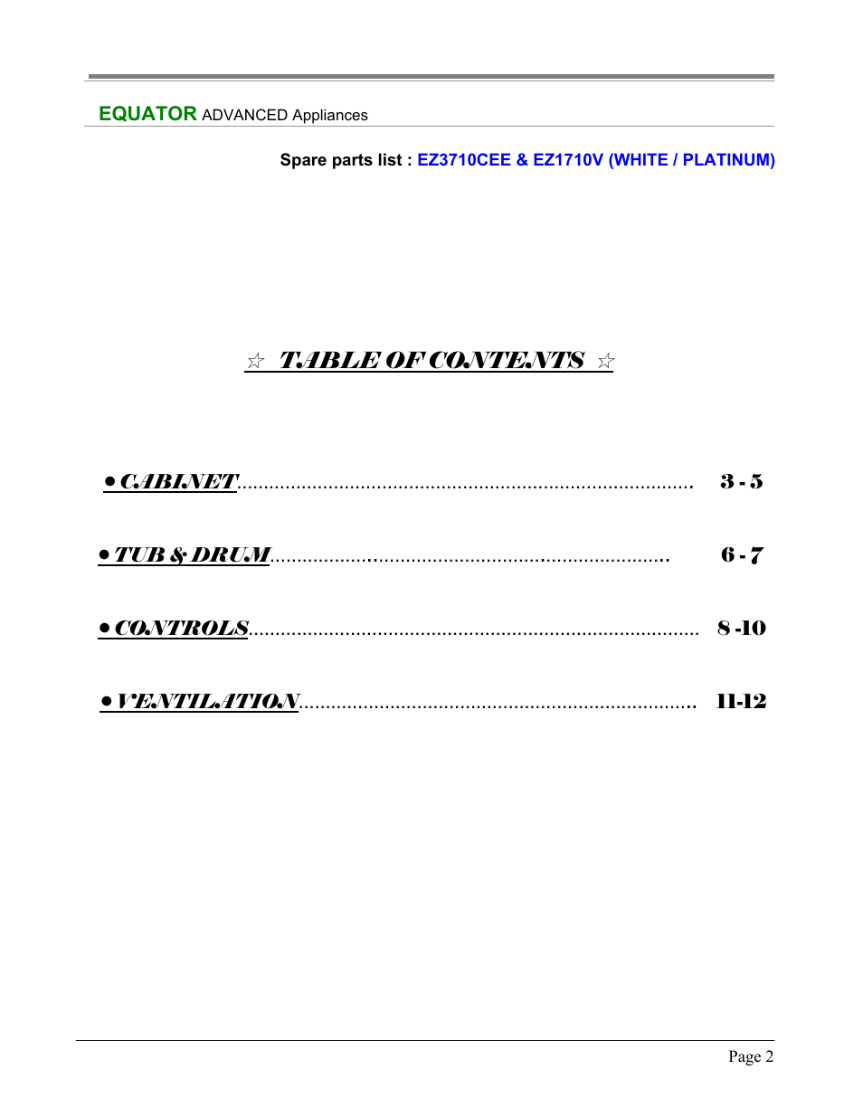 Equator EZ 3710 CEE User Manual | Page 2 / 13