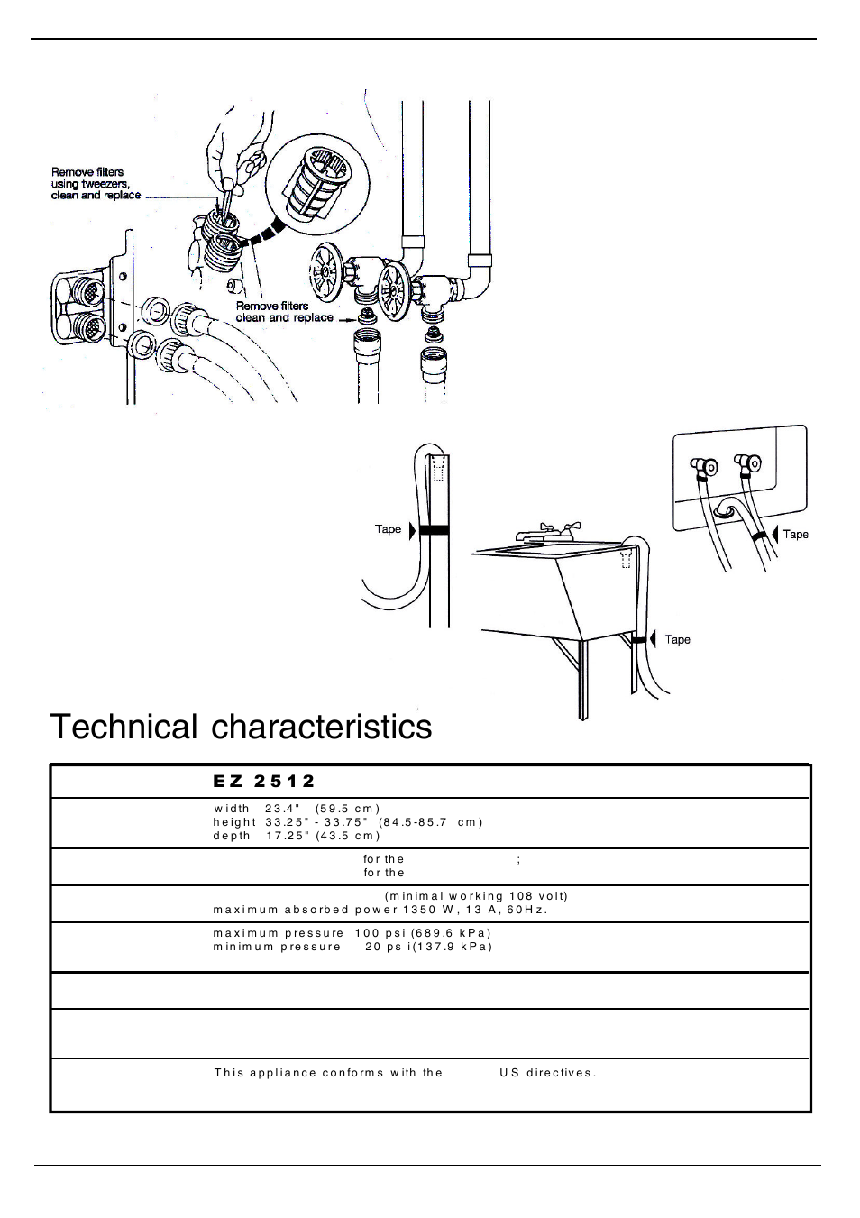 Technical characteristics | Equator EZ2512CEE User Manual | Page 20 / 23