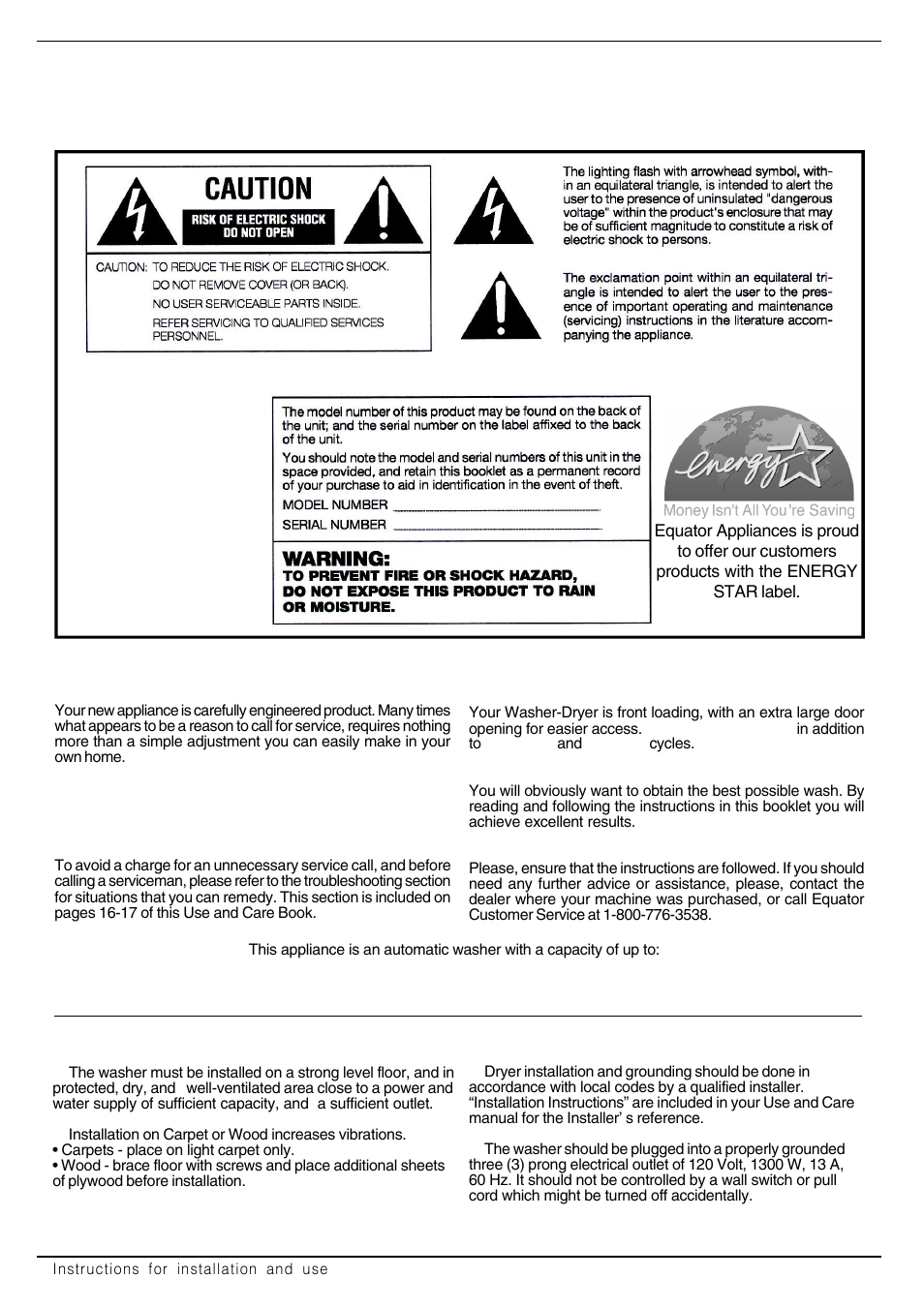 Safety, Pre-installation, Introduction | Equator EZ2512CEE User Manual | Page 6 / 23