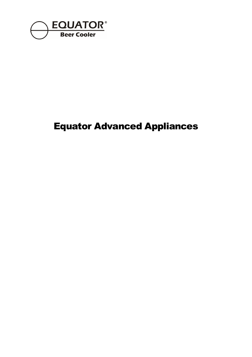 Equator advanced appliances | Equator BCR 500 User Manual | Page 18 / 18