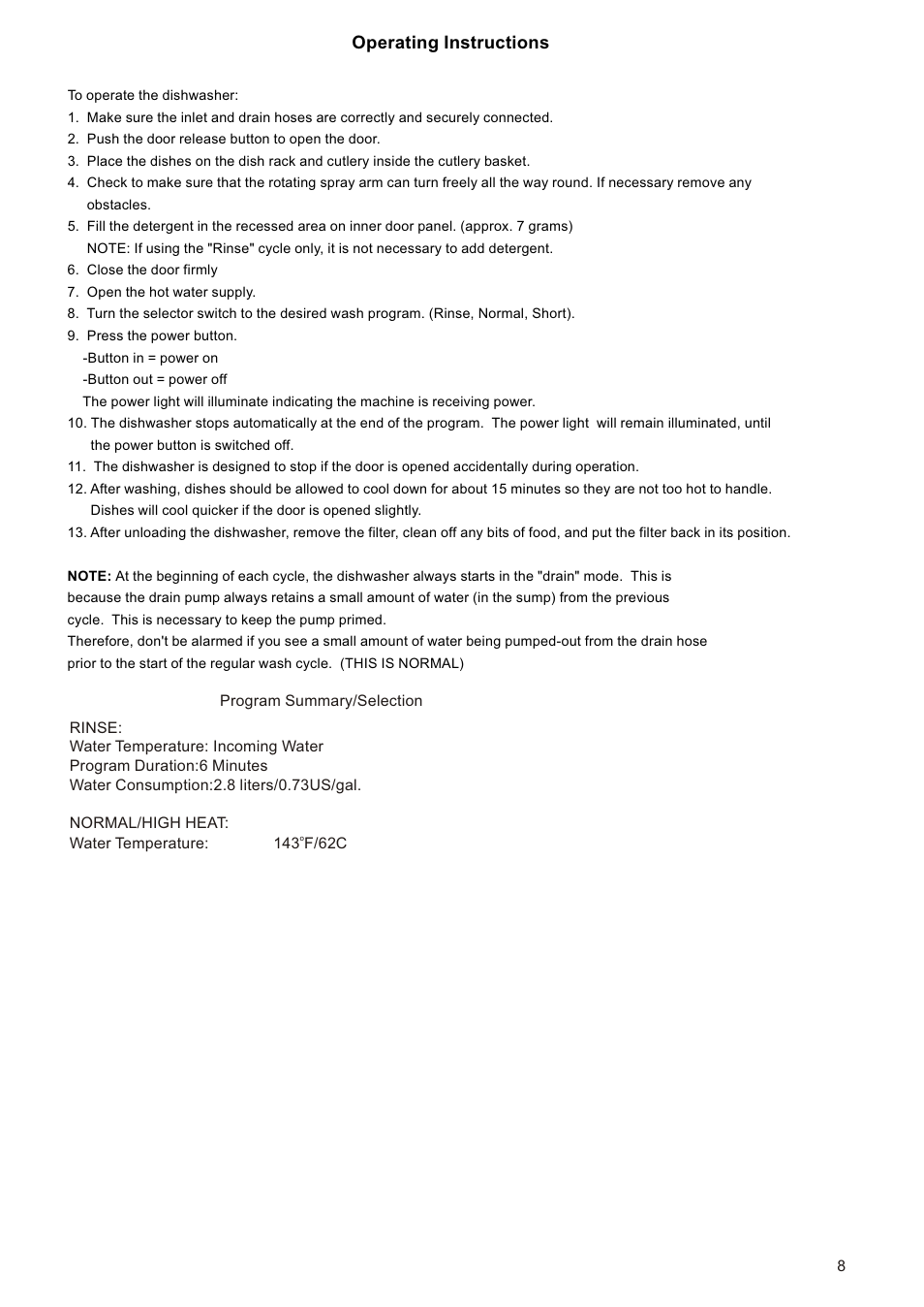 Operating instructions | Equator CD400 User Manual | Page 10 / 12