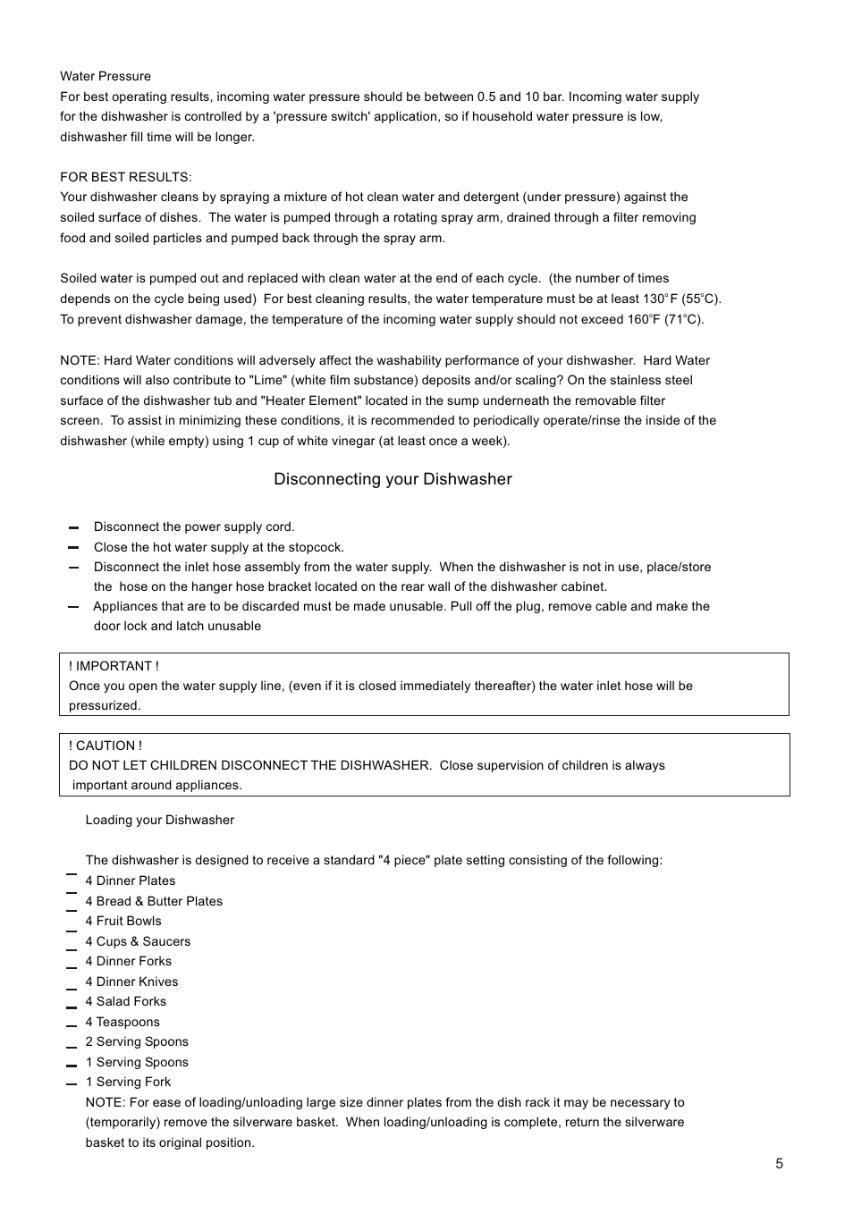 Disconnecting your dishwasher | Equator CD400 User Manual | Page 7 / 12