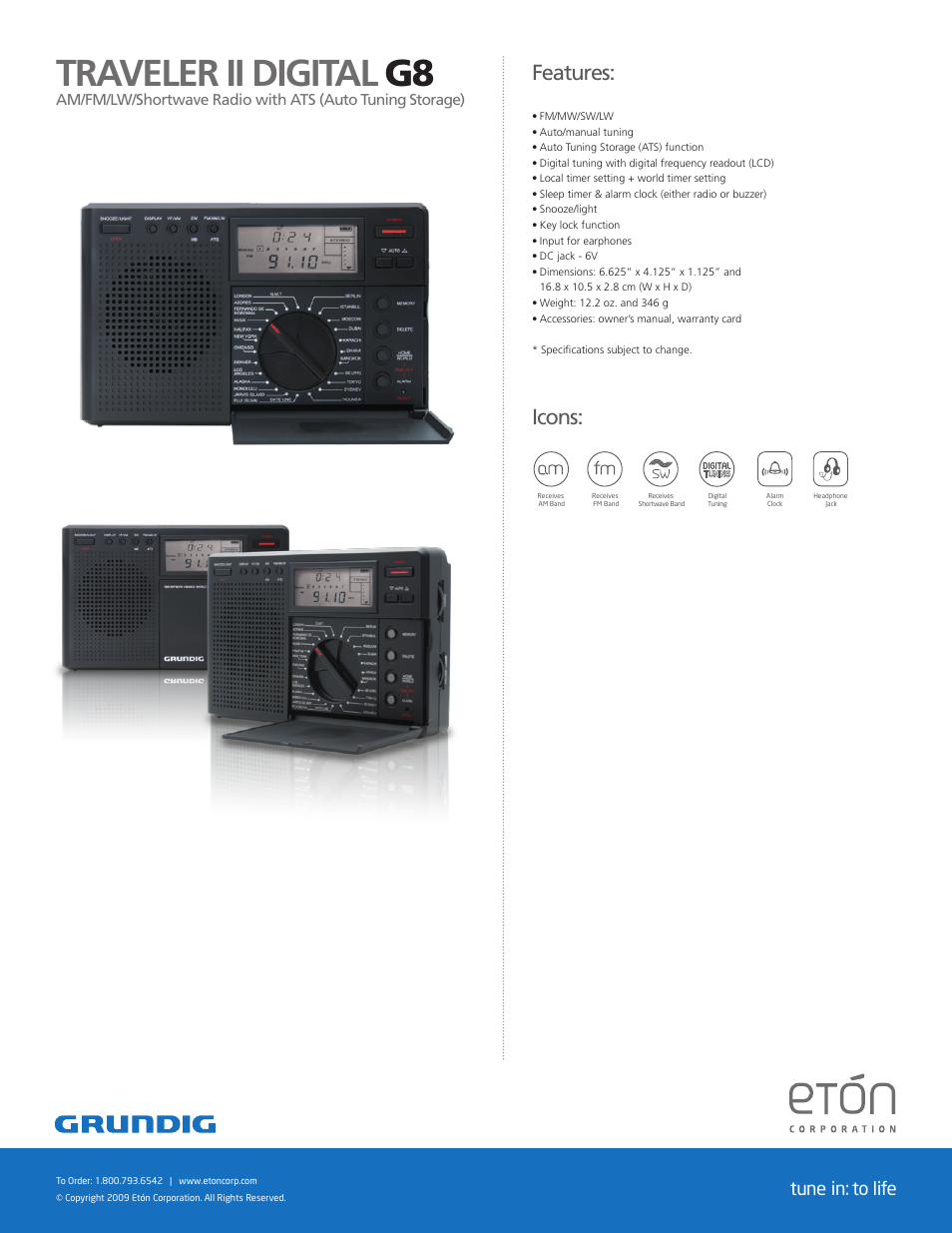 Eton Radio User Manual | 1 page