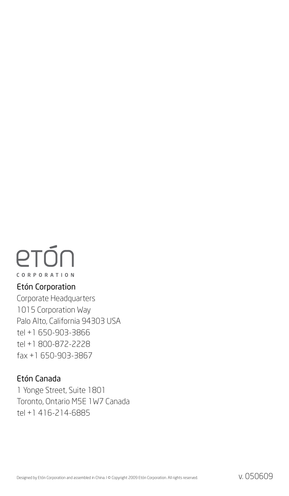 Eton G3 User Manual | Page 57 / 57