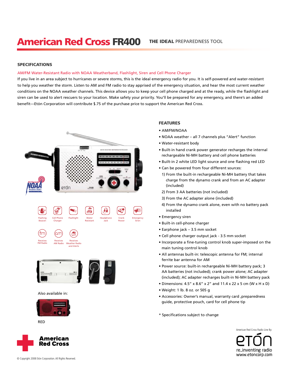 Eton FR400 User Manual | 1 page